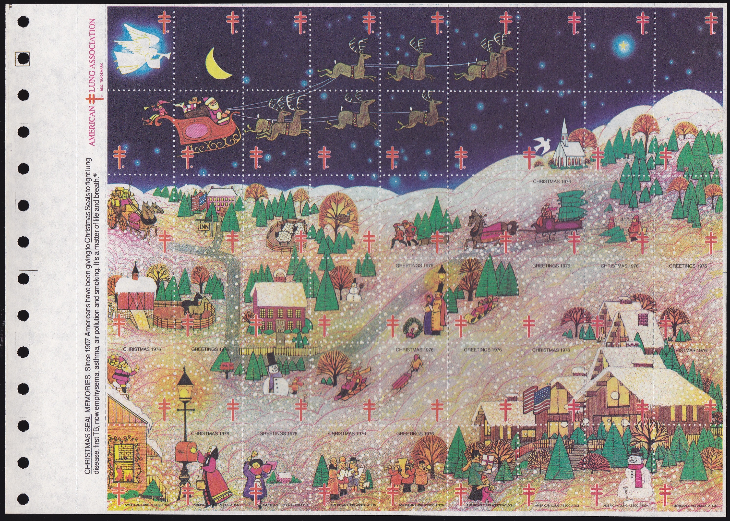 Store, US Christmas Seals 1976 Experimental Christmas Seal Sheet ...